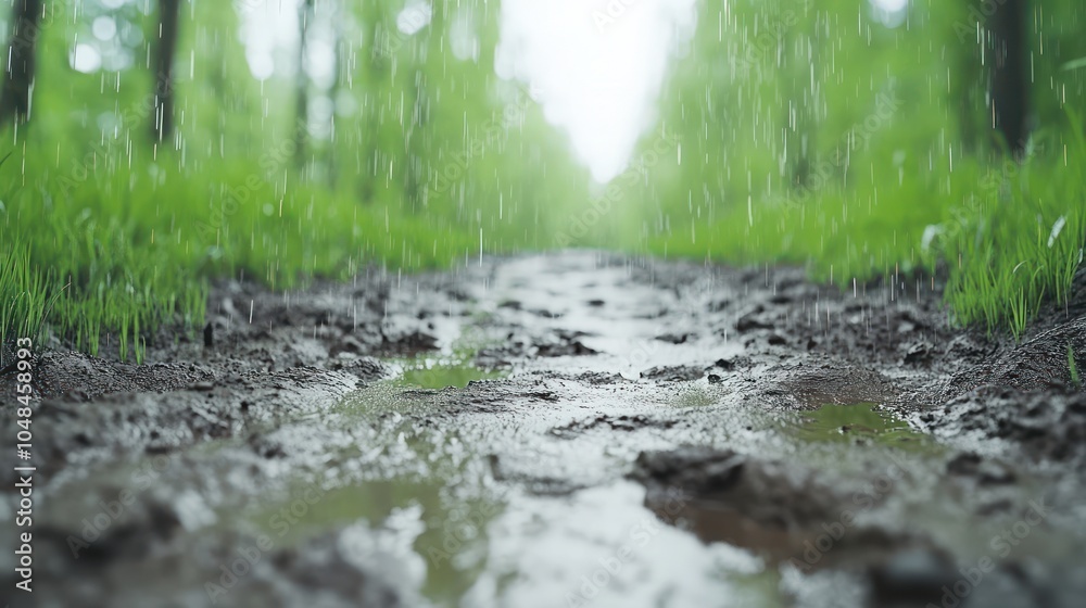 Fototapeta premium Rainy pathway