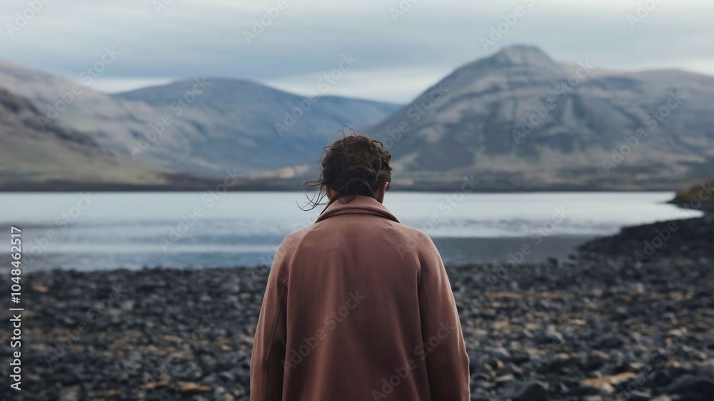 A person stands with their back to the camera A person stands with their back to the camera