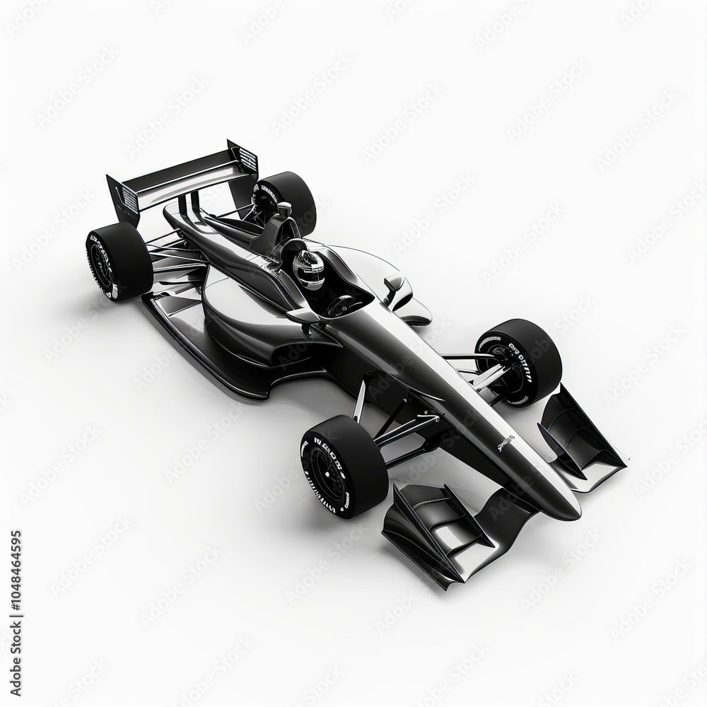 Fototapeta premium Race car racing on a track with speeding motion blur 