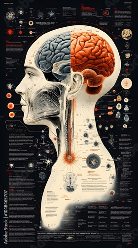 Human Brain Infographic with Anatomical Insights
