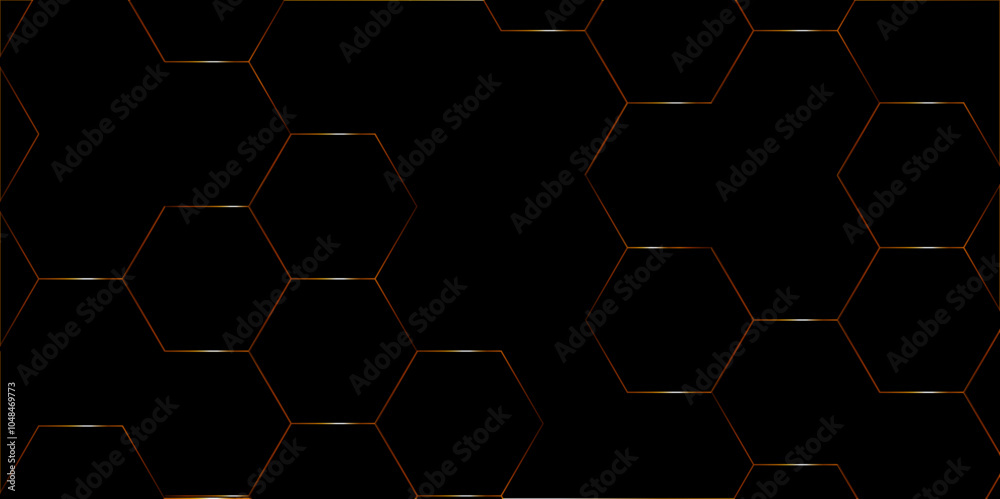 Abstract hexagon white background with shadow .golden background Futuristic blue neon honeycombs. Modern technology design. Vector illustration.	
