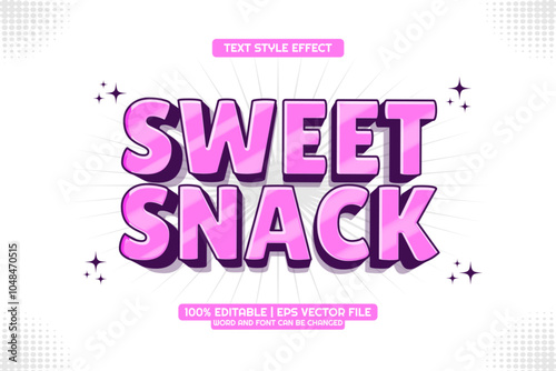 Sweet Snack Text Effect 3d Cartoon Style Editable