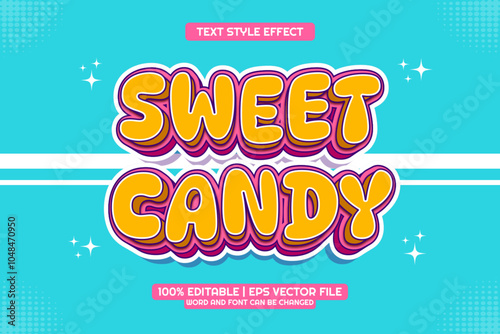 Sweet Candy Editable Text Effect 3d Cartoon Style