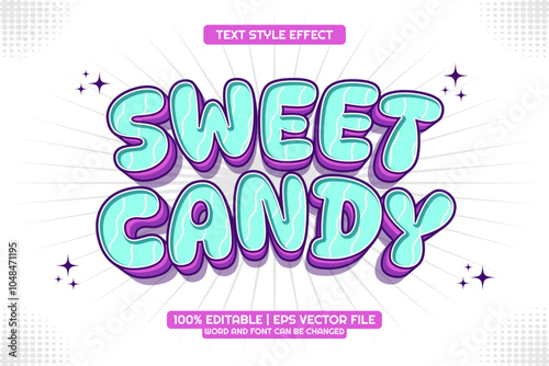 Sweet Candy Text Effect Editable 3d Cartoon Style
