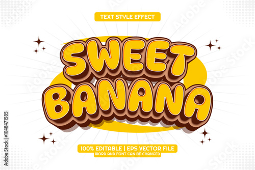 Sweet Banana Text Effect Editable 3d Cartoon Style
