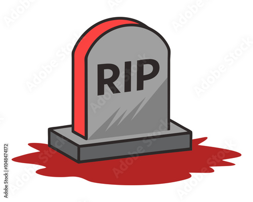 gravestone with rip vector illustration silhouette