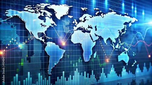 Trading background displaying world stock indices, visualizing global market data.