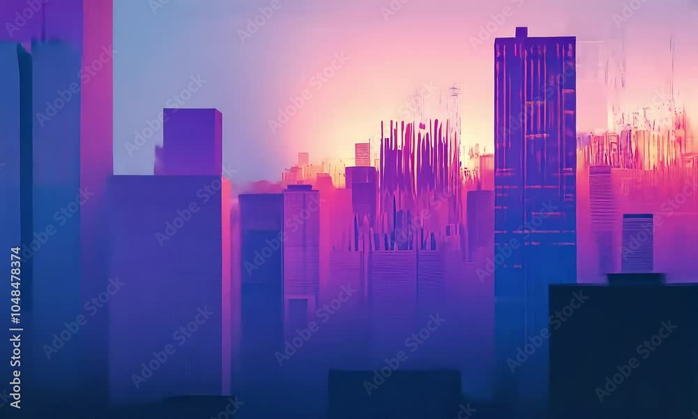 Dreamy cityscape in pink and blue tones with ai generated.
Dreamy cityscape in pink and blue tones with ai generated.