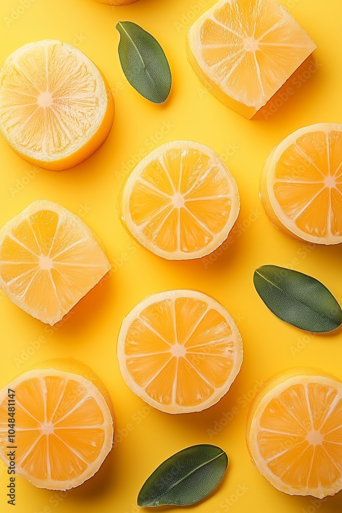 Obraz premium slices of orange and lemon,generated ai