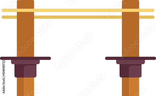 Simple wooden fence with electric wires going through wooden poles, isolating and protecting area