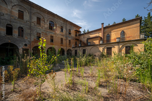 Forgotten Building in Northern Italy The Old Abandoned Seminary with a Blue Chapel