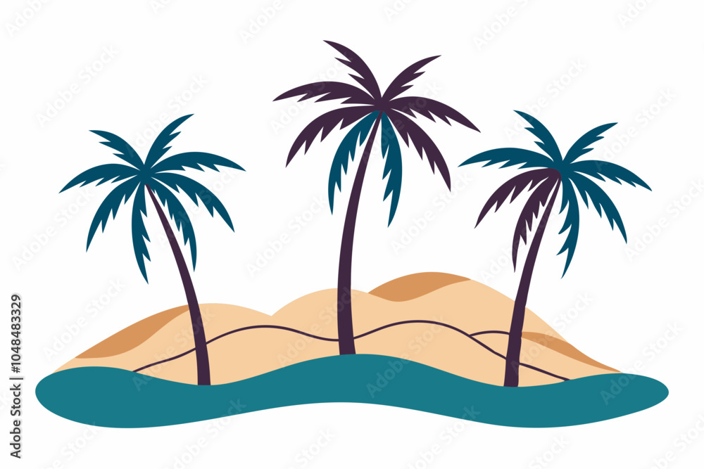 Palm tree on the beach vector illustration Palm tree on the beach vector illustration