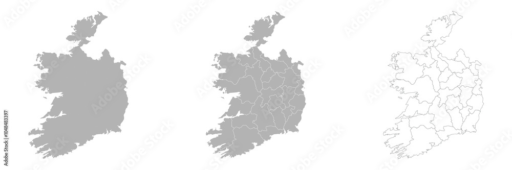 Set of IRELAND Maps with Main Map and Regional maps Set of IRELAND Maps with Main Map and Regional maps