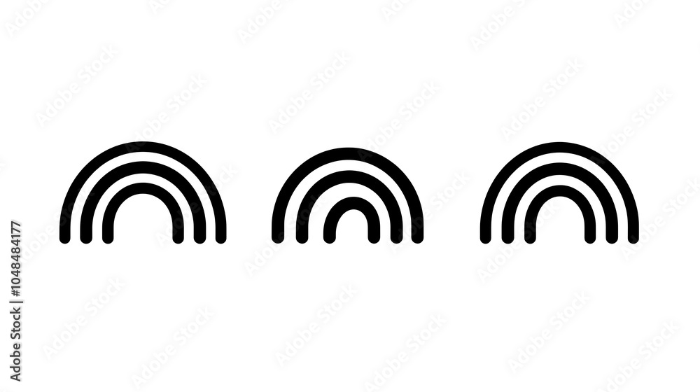 Simple Black Rainbow Vector Icons for Design Simple Black Rainbow Vector Icons for Design