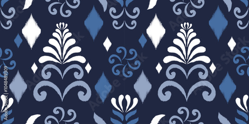 Ethnic ikat seamless pattern.beautiful pattern. folk embroidery,bohemian style,aztec geometric art print.ethnic ikat abstract art.Seamless fabric. Ikat design for fabric, carpet, wallpaper, clothing.