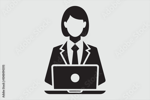 Silhouette of a person sitting behind a laptop.