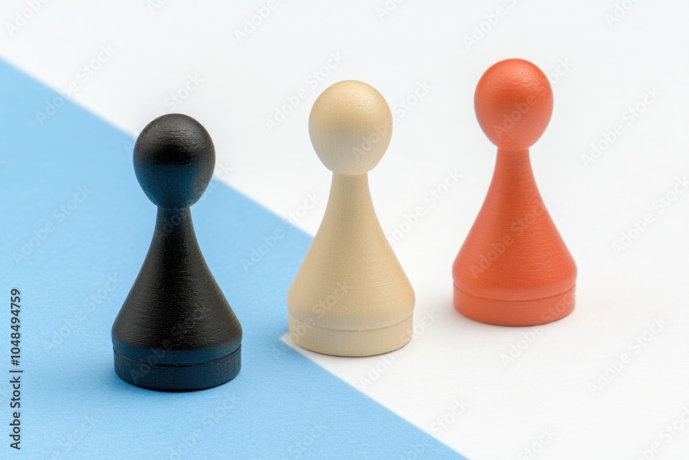 Three wooden pieces of a chess game - Entertainment Three wooden pieces of a chess game - Entertainment