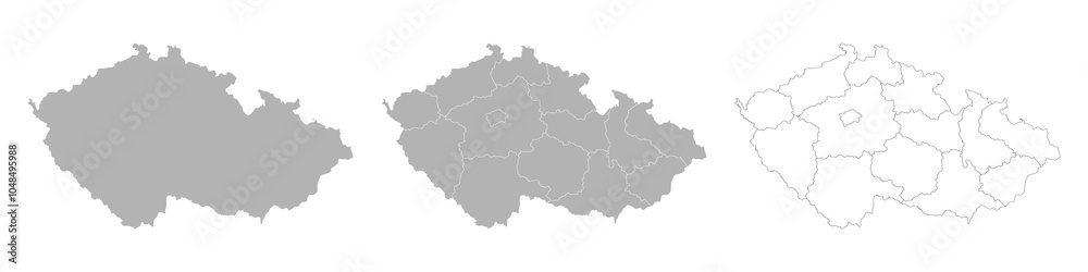 Set of CZECH REPUBLIC Maps with Main Map and Regional maps Set of CZECH REPUBLIC Maps with Main Map and Regional maps