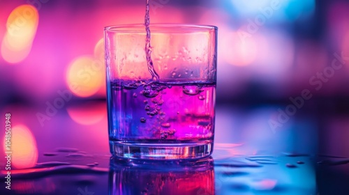 Vibrant Colorful Glass of Water