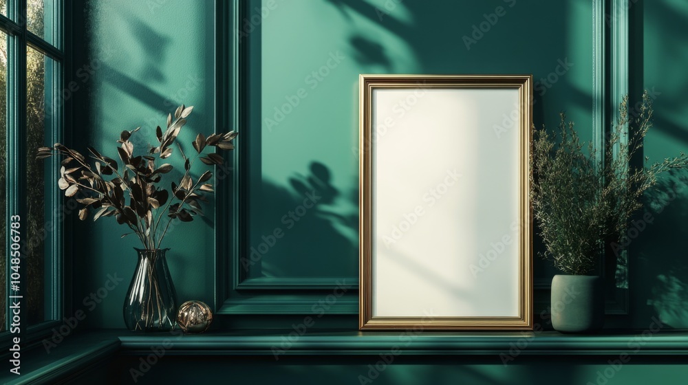 Elegant Green Interior with Mirror Elegant Green Interior with Mirror