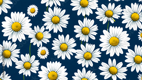 Daisy flowers on blue background