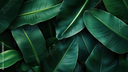 Lush Green Tropical Leaf Texture