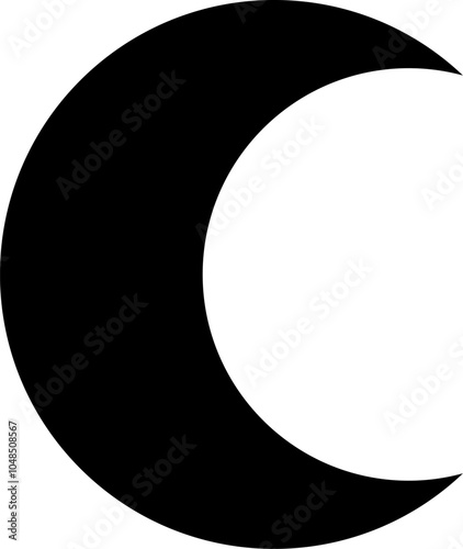 Moon silhouette illustration for backgrounds and designers, crescent moon, clipart