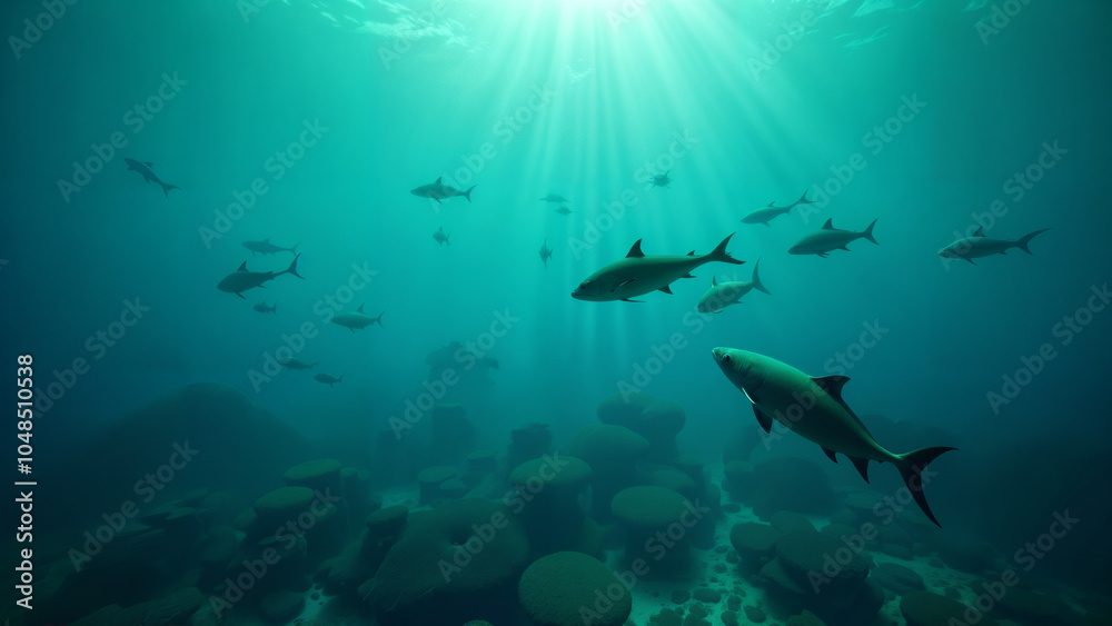 Obraz premium A Fascinating Close-Up of Diverse Items Swimming in the Ocean Showcasing Marine Life
