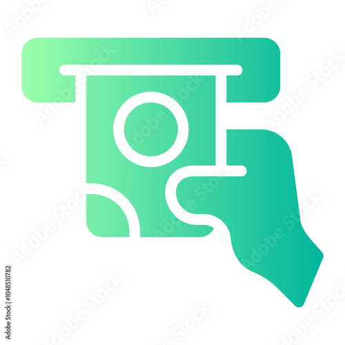 cash withdrawal gradient icon