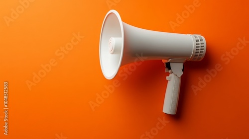 Megaphone on Vibrant Orange Background