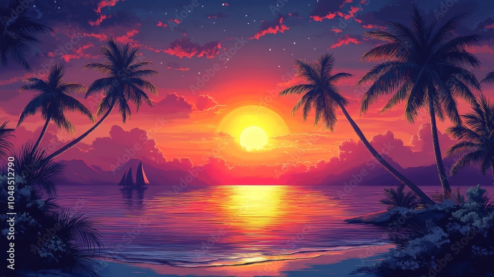 Tropical Sunset Paradise Tropical Sunset Paradise