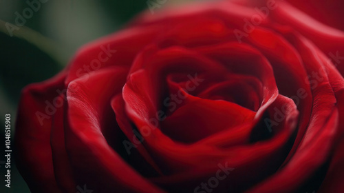 A macro shot of a wedding ring nestled inside a vibrant red rose