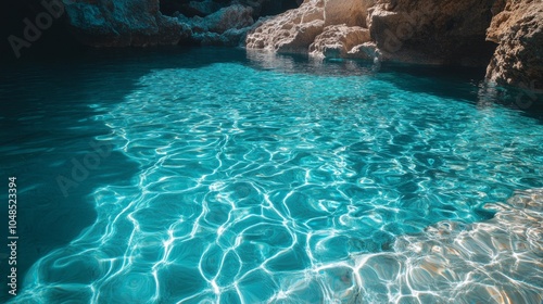 Crystal clear seawater pool