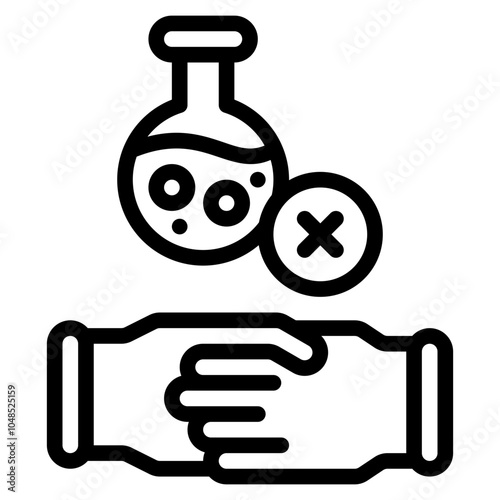 rejected formula outline icon and illustration