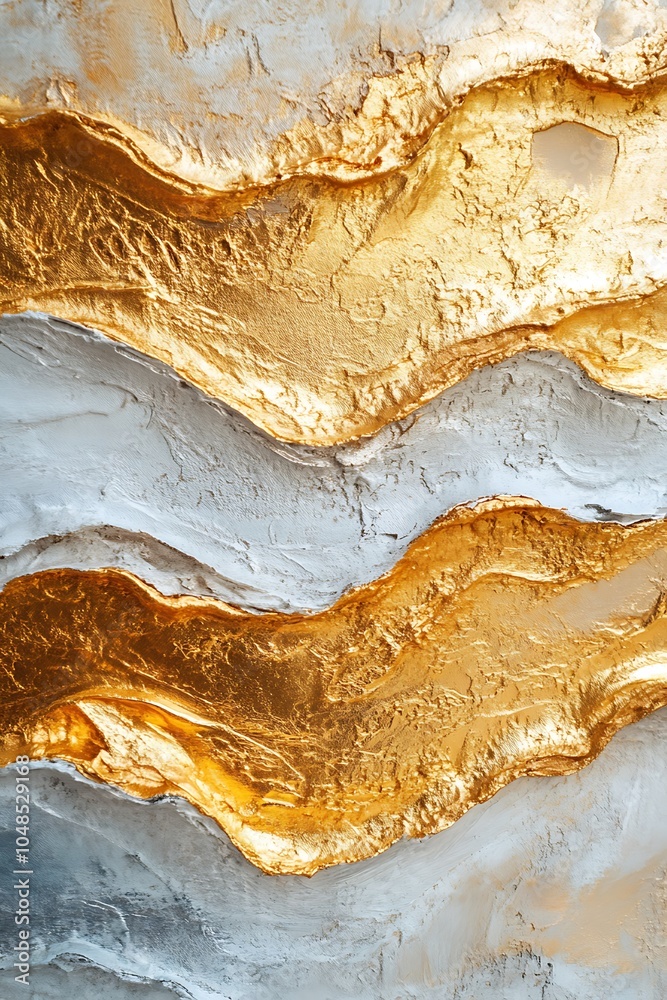 Elegant abstract art with gold and silver textures creating a modern aesthetic for contemporary spaces and design inspiration