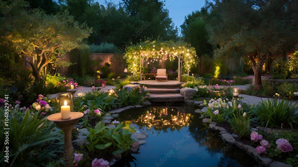 Obraz premium garden at night