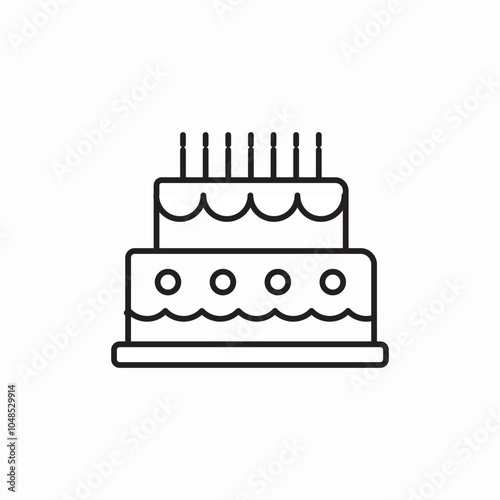 cake candles icon sign vector