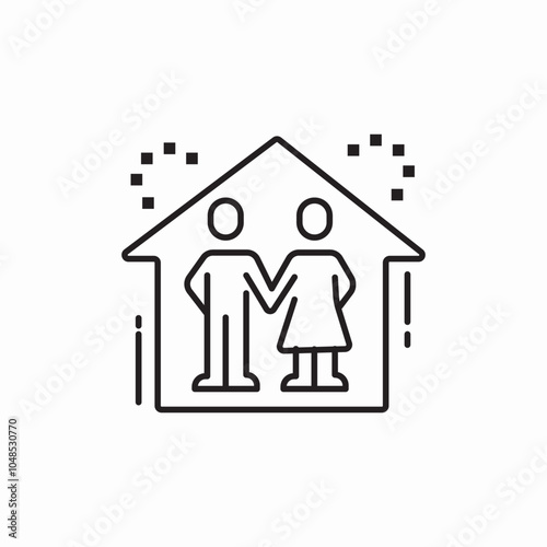 couple house icon sign vector