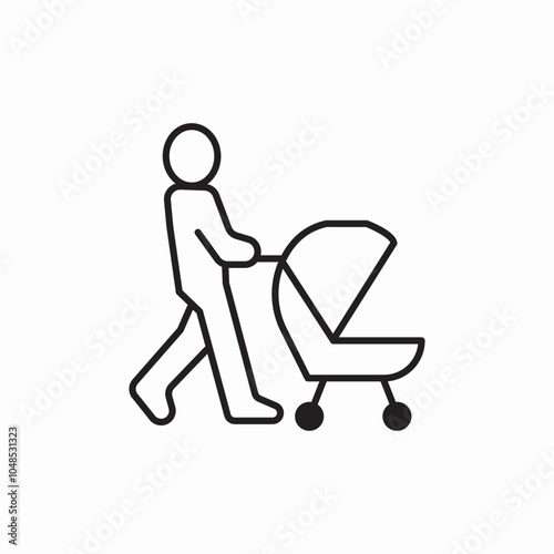 father baby carriage icon sign vector