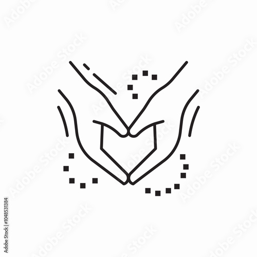 hand touch romantic icon sign vector