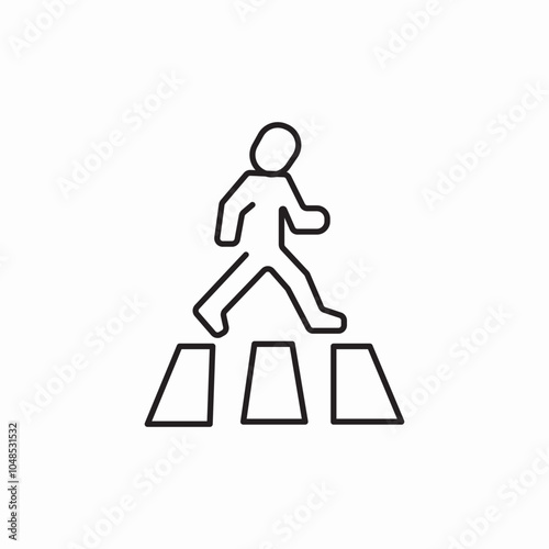 pedestrian cross traffic icon sign vector