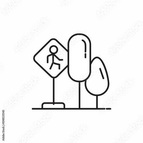 pedestrian cross icon sign vector