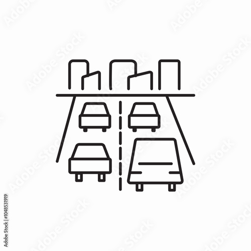 urban traffic cars icon sign vector