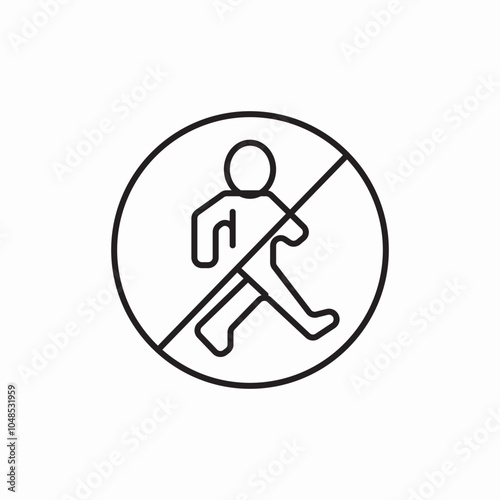 walking prohibited icon sign vector