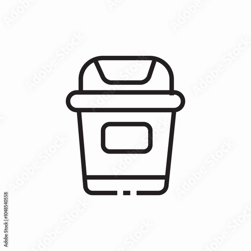 trash bin plastic icon sign vector