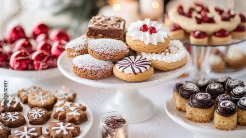 Delectable Desserts Displayed on a Cake Stand