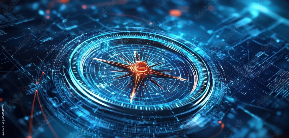 custom made wallpaper toronto digitalDigital compass on a modern car dashboard illustrates GPS navigation technology and digital tracking.
