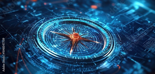 Wallpaper Mural Digital compass on a modern car dashboard illustrates GPS navigation technology and digital tracking. Torontodigital.ca