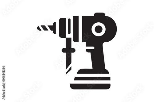 Drill Machine Icon Vector Art & Illustration photo