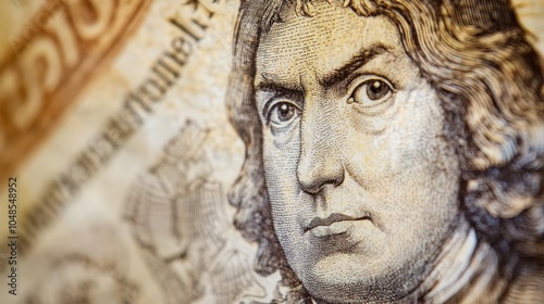 Close-up of Detailed Currency Featuring Historical Figure